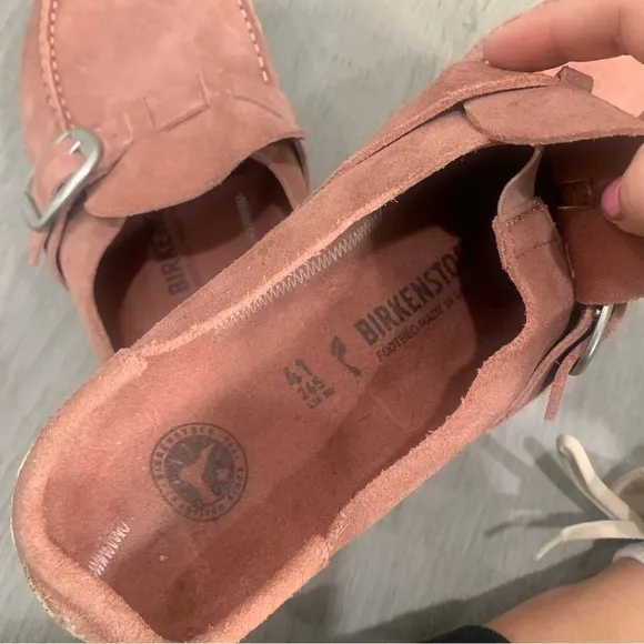 Birkenstock Clog Slides Buckley in Pink Clay Suede