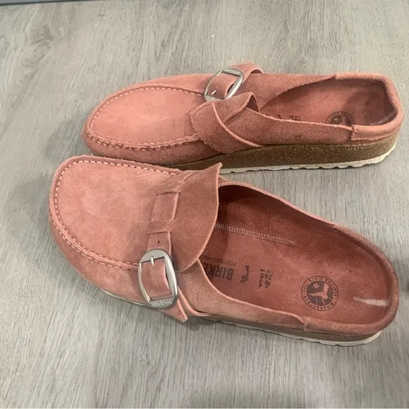 Birkenstock Clog Slides Buckley in Pink Clay Suede