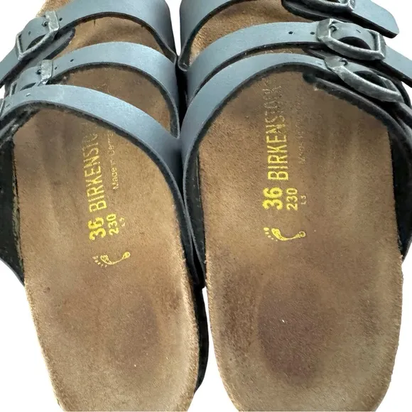 Birkenstock Florida Metallic Grey Birko Flor Sandals Slides Women’s