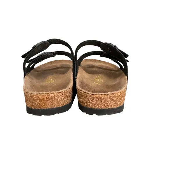 Birkenstock Florida Metallic Grey Birko Flor Sandals Slides Women’s