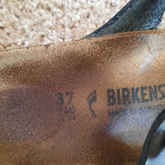 Birkenstock Florida Soft Footbed Black Oiled Leather 3 Strap Cork Sandals W6/M4