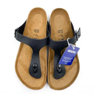 Birkenstock Gizeh Sandals Black Birko-Flor Thong Slides Sz 37 / 6 US Women's