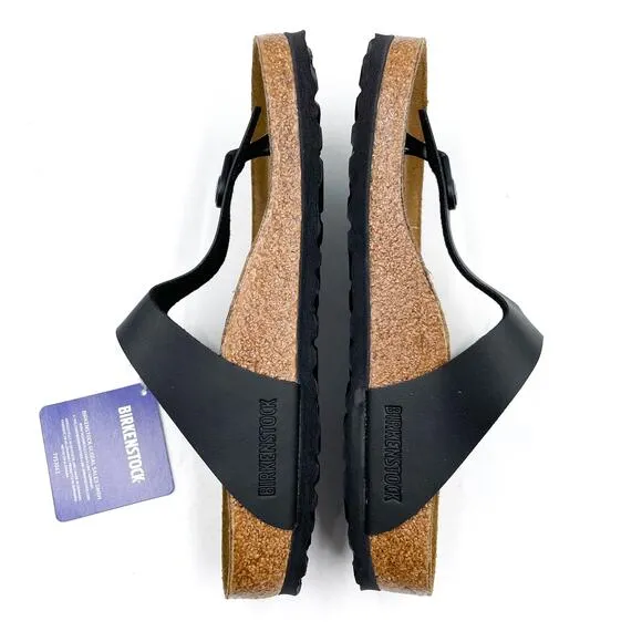 Birkenstock Gizeh Sandals Black Birko-Flor Thong Slides Sz 37 / 6 US Women's