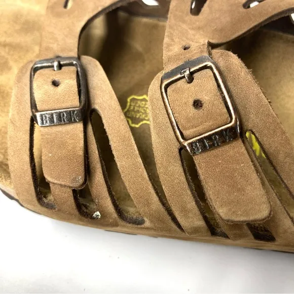 Birkenstock Granada Birkibuc Slides Sandals Brown 39 US 8 Two Straps Eva Soles
