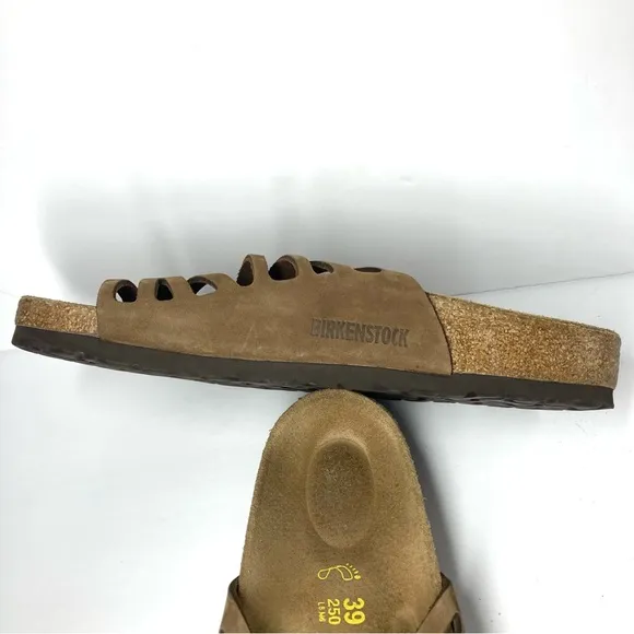 Birkenstock Granada Birkibuc Slides Sandals Brown 39 US 8 Two Straps Eva Soles