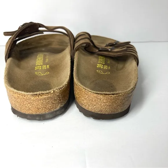Birkenstock Granada Birkibuc Slides Sandals Brown 39 US 8 Two Straps Eva Soles