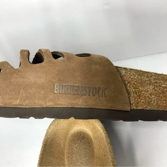 Birkenstock Granada Birkibuc Slides Sandals Brown 39 US 8 Two Straps Eva Soles