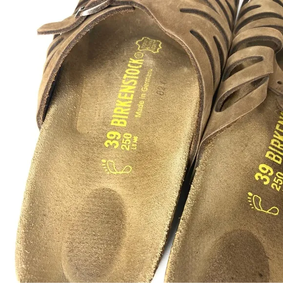 Birkenstock Granada Birkibuc Slides Sandals Brown 39 US 8 Two Straps Eva Soles