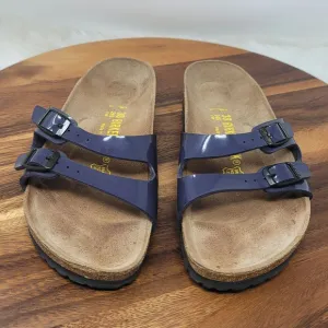 Birkenstock Ibiza Birko-Flor Purple 2 Buckle Sandals 38 - US 7/7.5