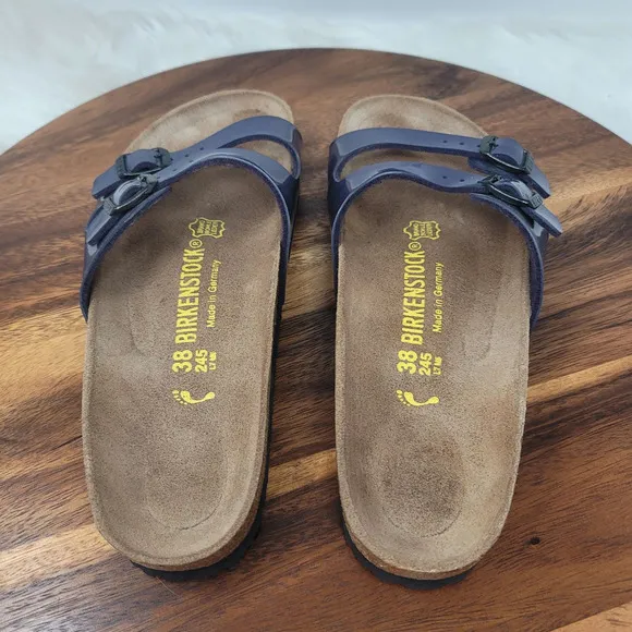 Birkenstock Ibiza Birko-Flor Purple 2 Buckle Sandals 38 - US 7/7.5