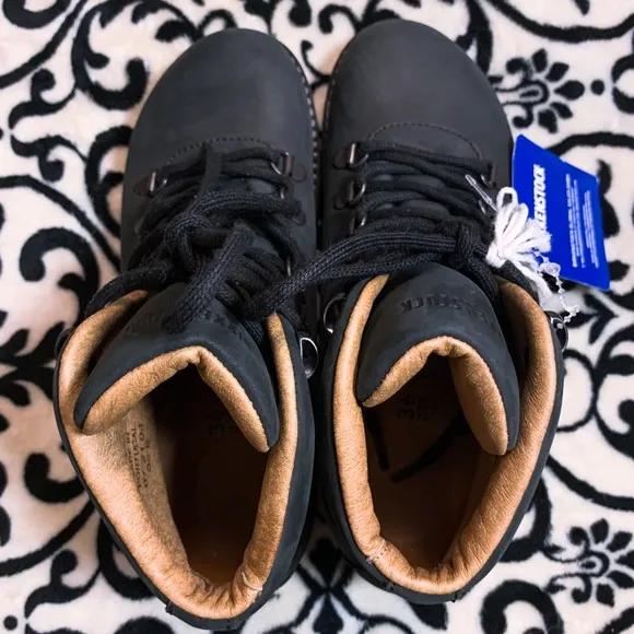 Birkenstock Jackson Boot Black Nubuck Leather Lace Up Boot Size 5 US 36 EU nwt