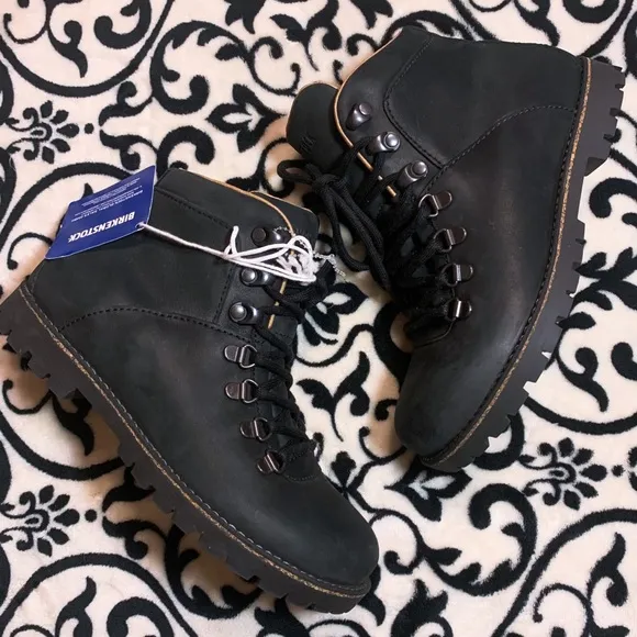Birkenstock Jackson Boot Black Nubuck Leather Lace Up Boot Size 5 US 36 EU nwt