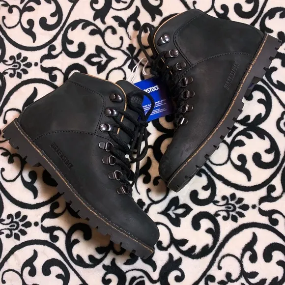 Birkenstock Jackson Boot Black Nubuck Leather Lace Up Boot Size 5 US 36 EU nwt