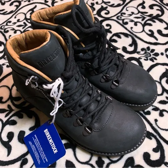 Birkenstock Jackson Boot Black Nubuck Leather Lace Up Boot Size 5 US 36 EU nwt