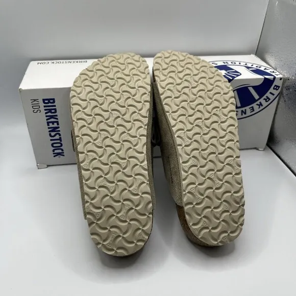 Birkenstock Kids' Kyoto Suede Slides Sandals - size 13 C / 31 eu- Taupe