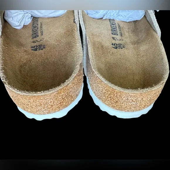 Birkenstock Kyoto Gray Taupe Slides with Camouflage Strap