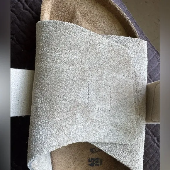 Birkenstock Kyoto Gray Taupe Slides with Camouflage Strap