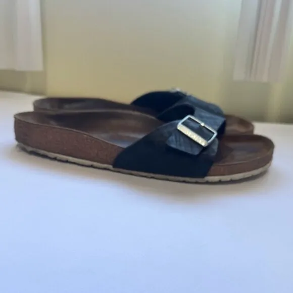 BIRKENSTOCK Madrid 1 Strap Buckle EVA Birko Sandals Slide Mules Vegan Leather 10