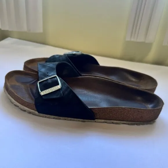 BIRKENSTOCK Madrid 1 Strap Buckle EVA Birko Sandals Slide Mules Vegan Leather 10