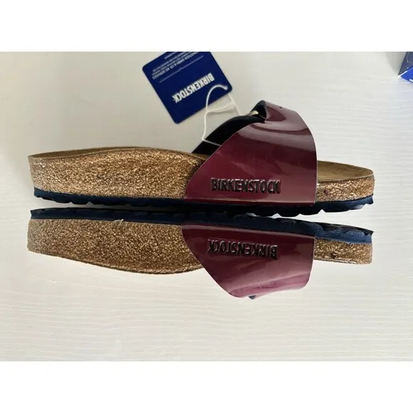 Birkenstock Madrid BF Mules Two Tone Wine Sandals Slides Shoe, Sz 35 Eu, 4 L US