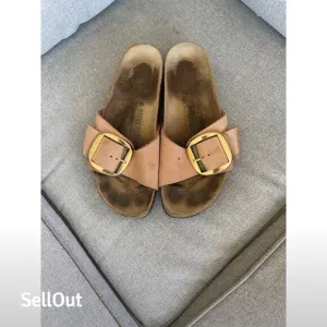 Birkenstock Madrid Big Buckle Women's Tan Slide Sandals Casual Summer