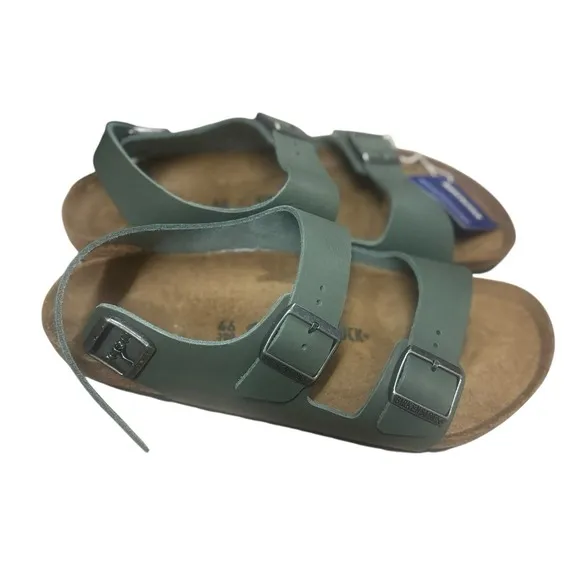 Birkenstock Milano Slingback Leather Cork Sandals Sage Hiking Walking Men 46 EU
