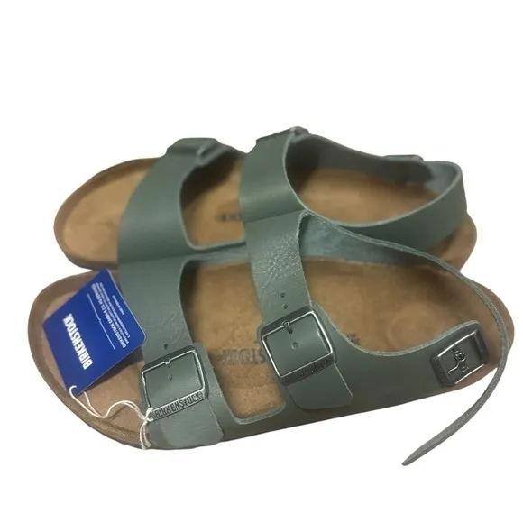Birkenstock Milano Slingback Leather Cork Sandals Sage Hiking Walking Men 46 EU