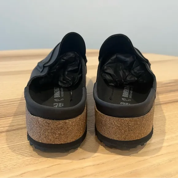 Birkenstock Naples slip on clogs 43 10 black oiled leather mens sandals
