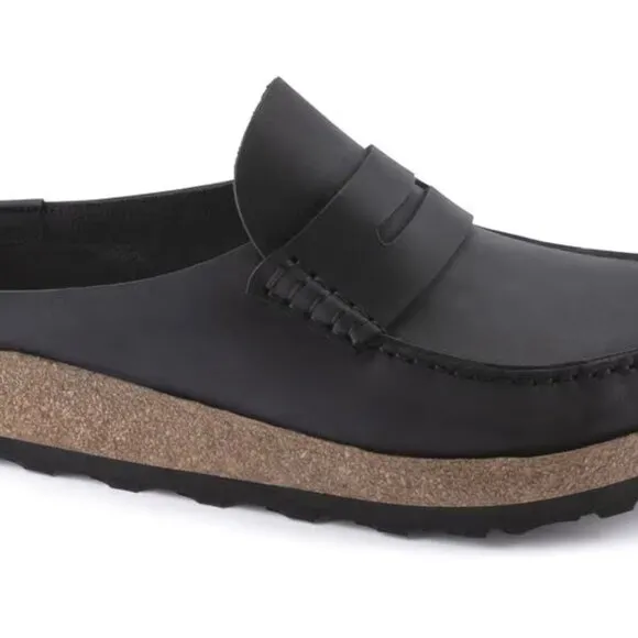 Birkenstock Naples slip on clogs 43 10 black oiled leather mens sandals