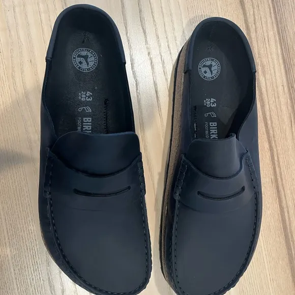 Birkenstock Naples slip on clogs 43 10 black oiled leather mens sandals