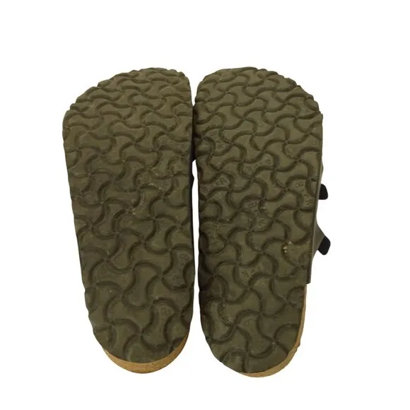 Birkenstock Navy Blue Florida Sandals Women Size 38 7-7.5 Faux Leather Cork Sole