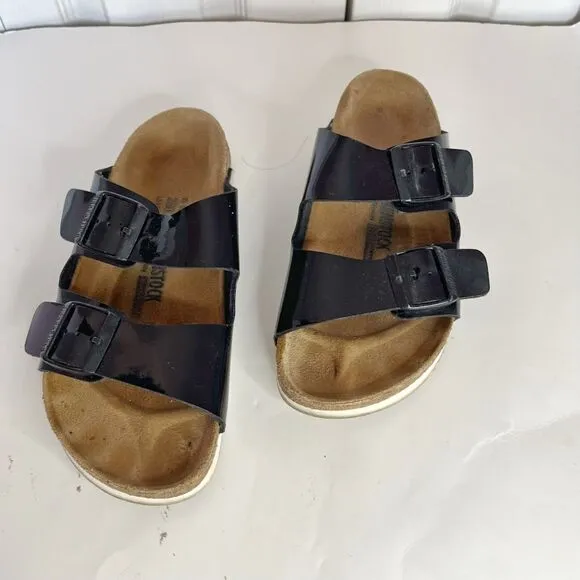 Birkenstock Patent Leather Milano Super Grip Arizona Strappy Dad Sandals