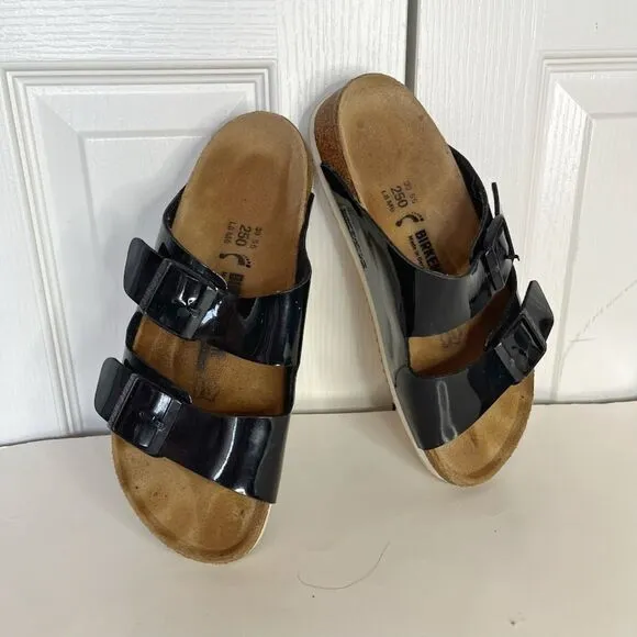 Birkenstock Patent Leather Milano Super Grip Arizona Strappy Dad Sandals