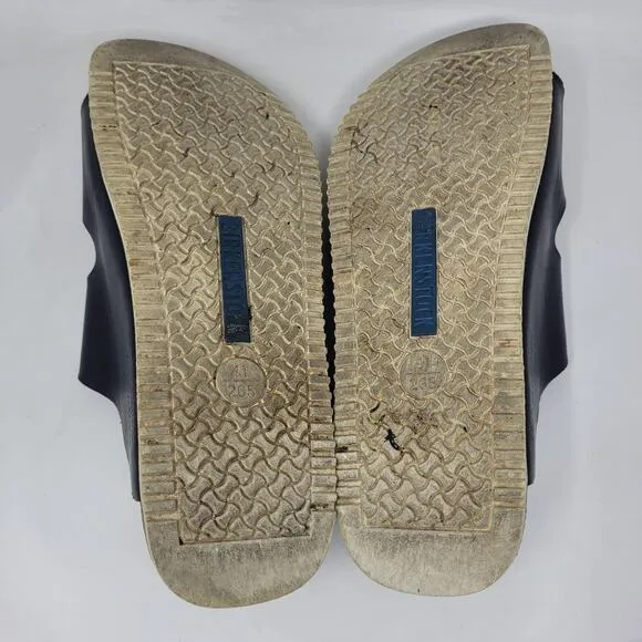 Birkenstock Sandals Men EU41 US8.5 Arizona Black Leather Super Grip Soft Footbed