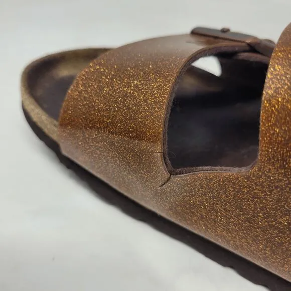 Birkenstock Sandals Womens EU37 US6 Arizona Galaxy Bronze Glitter Sparkle Slides