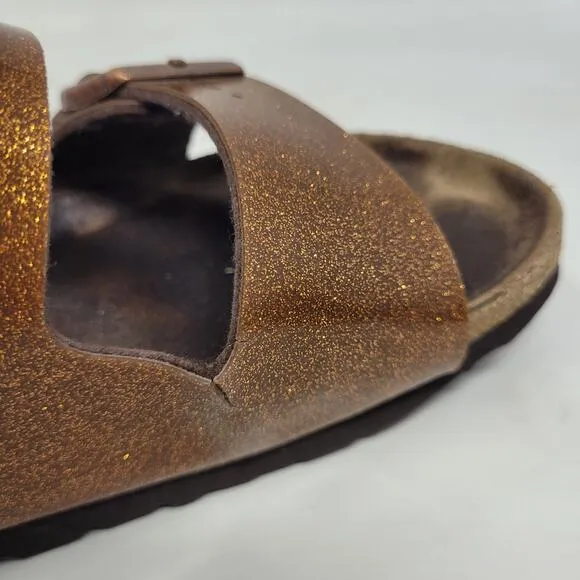Birkenstock Sandals Womens EU37 US6 Arizona Galaxy Bronze Glitter Sparkle Slides
