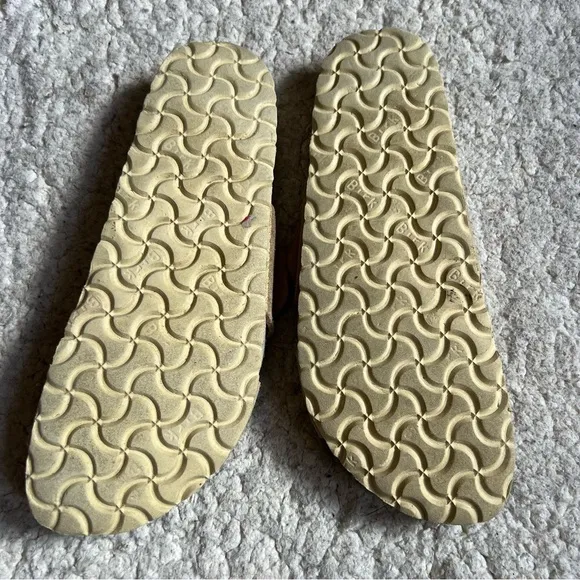 Birkenstock Siena Metallic Gold and Tan Slides Sandals Size 41