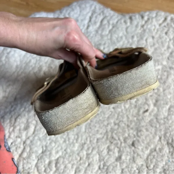 Birkenstock Siena Metallic Gold and Tan Slides Sandals Size 41
