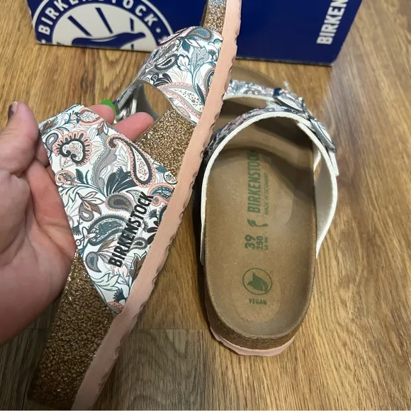 Birkenstock Sydney Paisley Light Rose vegan sandals shoes women’s eur 39 new
