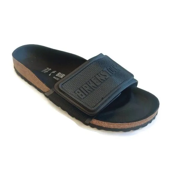 Birkenstock Tema Birko-Flor Womens Size 8 Mens 6 Sandals Slides Black EU 39