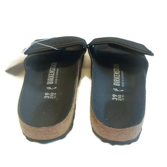 Birkenstock Tema Birko-Flor Womens Size 8 Mens 6 Sandals Slides Black EU 39