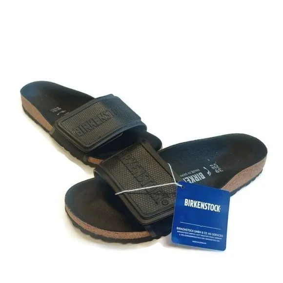 Birkenstock Tema Birko-Flor Womens Size 8 Mens 6 Sandals Slides Black EU 39