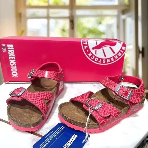 BIRKENSTOCK Toddler Kids Rio Magic Galaxy Bright Rose Pink Sandals Size 26 US 8