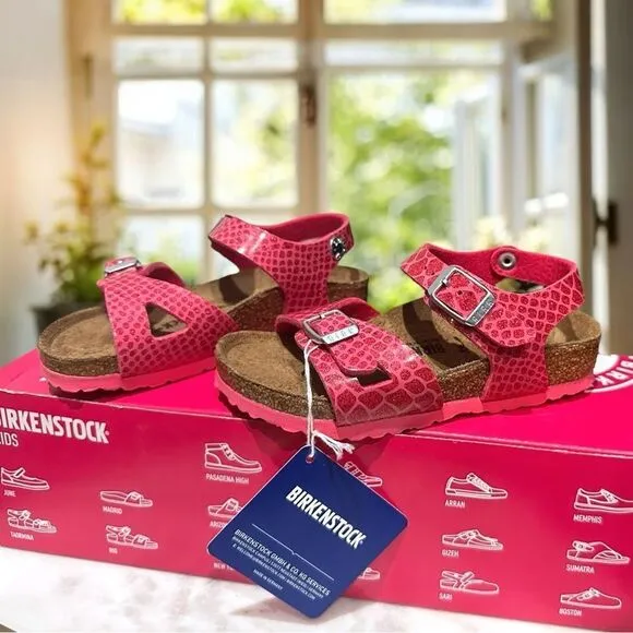 BIRKENSTOCK Toddler Kids Rio Magic Galaxy Bright Rose Pink Sandals Size 26 US 8