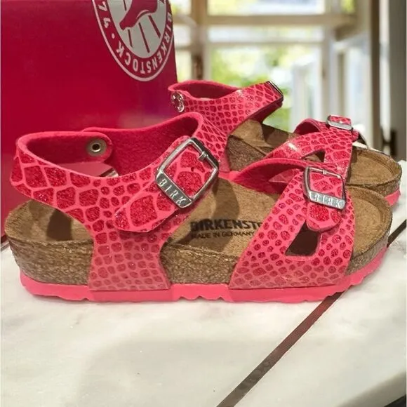 BIRKENSTOCK Toddler Kids Rio Magic Galaxy Bright Rose Pink Sandals Size 26 US 8