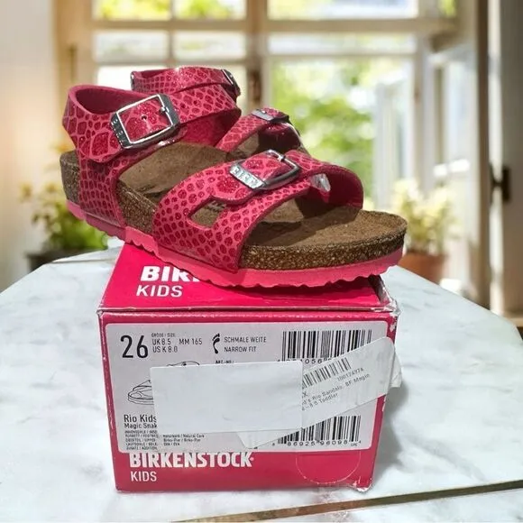 BIRKENSTOCK Toddler Kids Rio Magic Galaxy Bright Rose Pink Sandals Size 26 US 8
