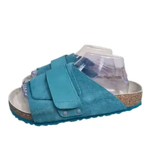 Birkenstock Womens Kyoto Suede Leather Sandals Sz 9 Deep Turquoise Adjustable