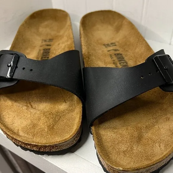 Birkenstock Womens Madrid Bs Black Slides EUR 41 (Narrow) (7752557)