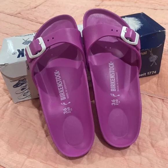 Birkenstock Womens Madrid EVA Pink Slides Sandals