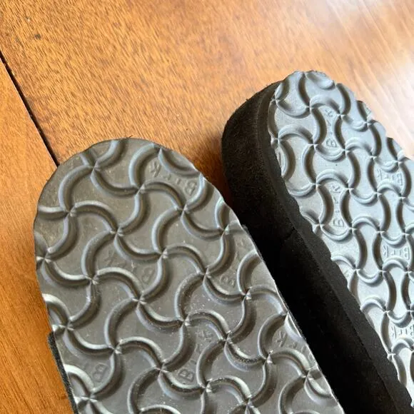 Birkenstocks Kyoto Suede Leather Sandals Exquisite Model EUC Black Box M13 EU46